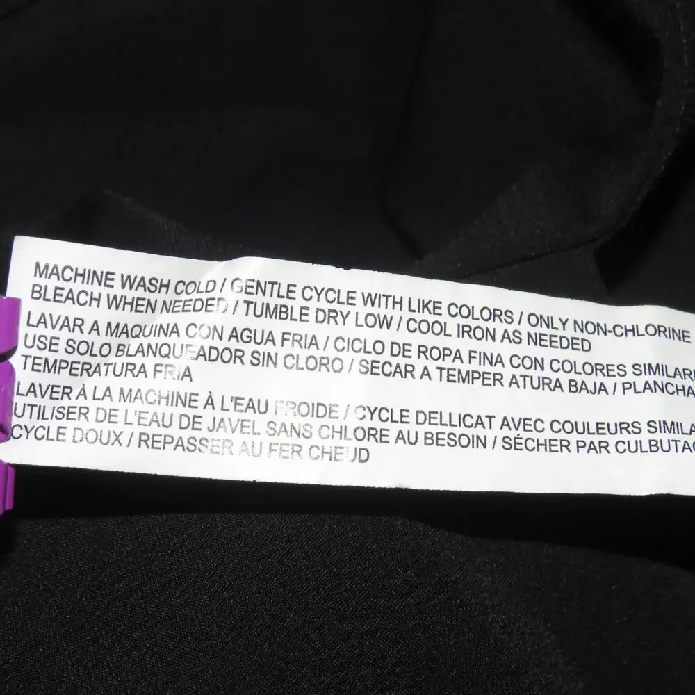 Eloquii Black Split Long Sleeve Tie Belt Wrap Top - Picture 12 of 12